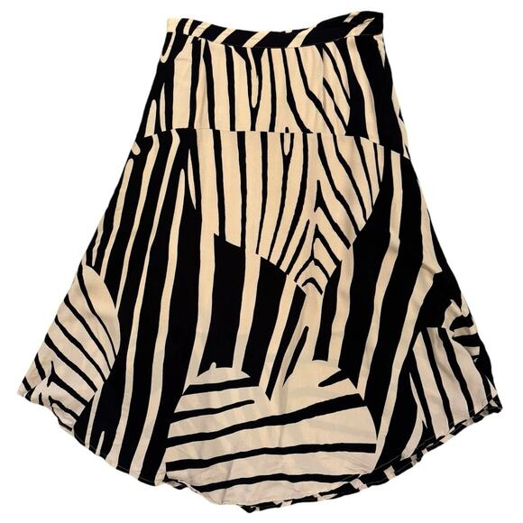 Anthropologie Maeve Ava Zebra Printed A Line Skirt 2 Classy Boho Knee Length - Picture 3 of 8